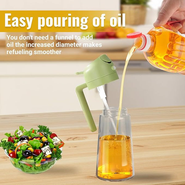 MEIDAYAI 2-in-1 Olive Oil Sprayer & Dispenser – 16oz (Green)